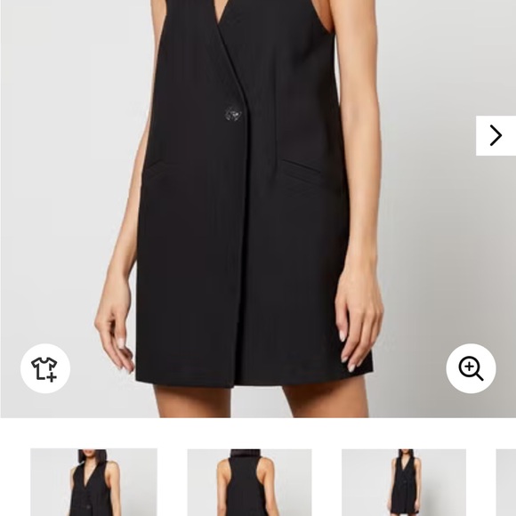 GANNI Mini Dress / Sleeveless Vest Black Cotton Sz 34 US Sz 2 New w Tags! Lined - Picture 3 of 9